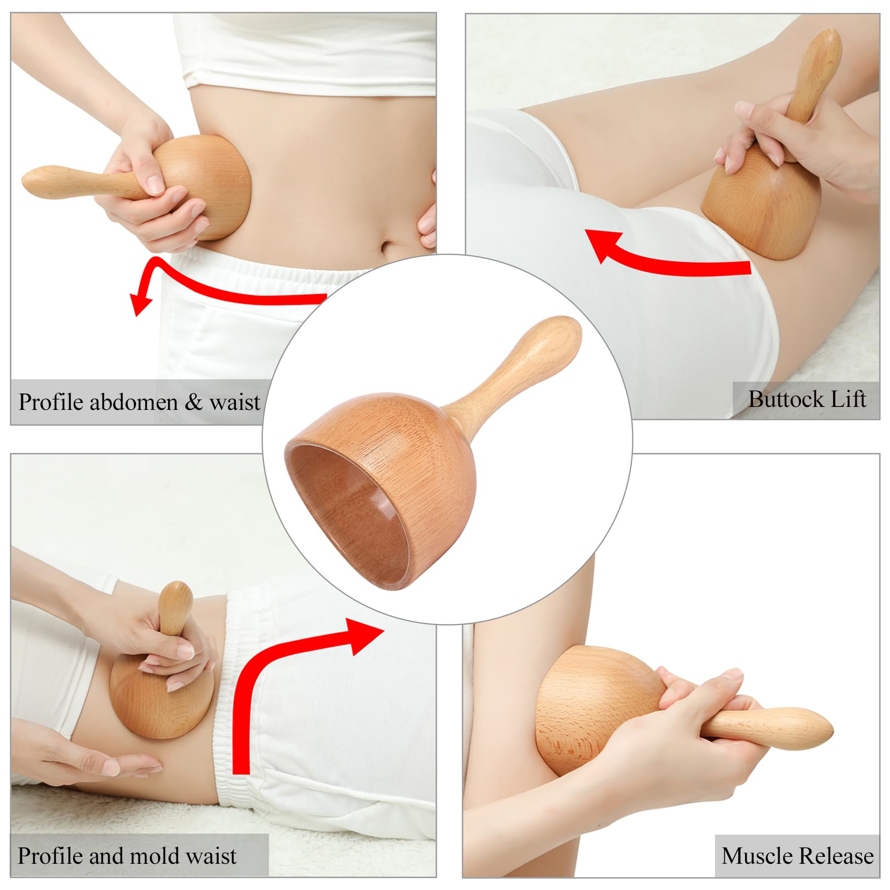 Komogir 3-in-1 Wood Therapy Massage Tools Lymphatic Drainage Massager Wooden Massager for Maderoterapia,Anti-Cellulite, Body Sculpting & Contouring - Maple Wellness Supplements