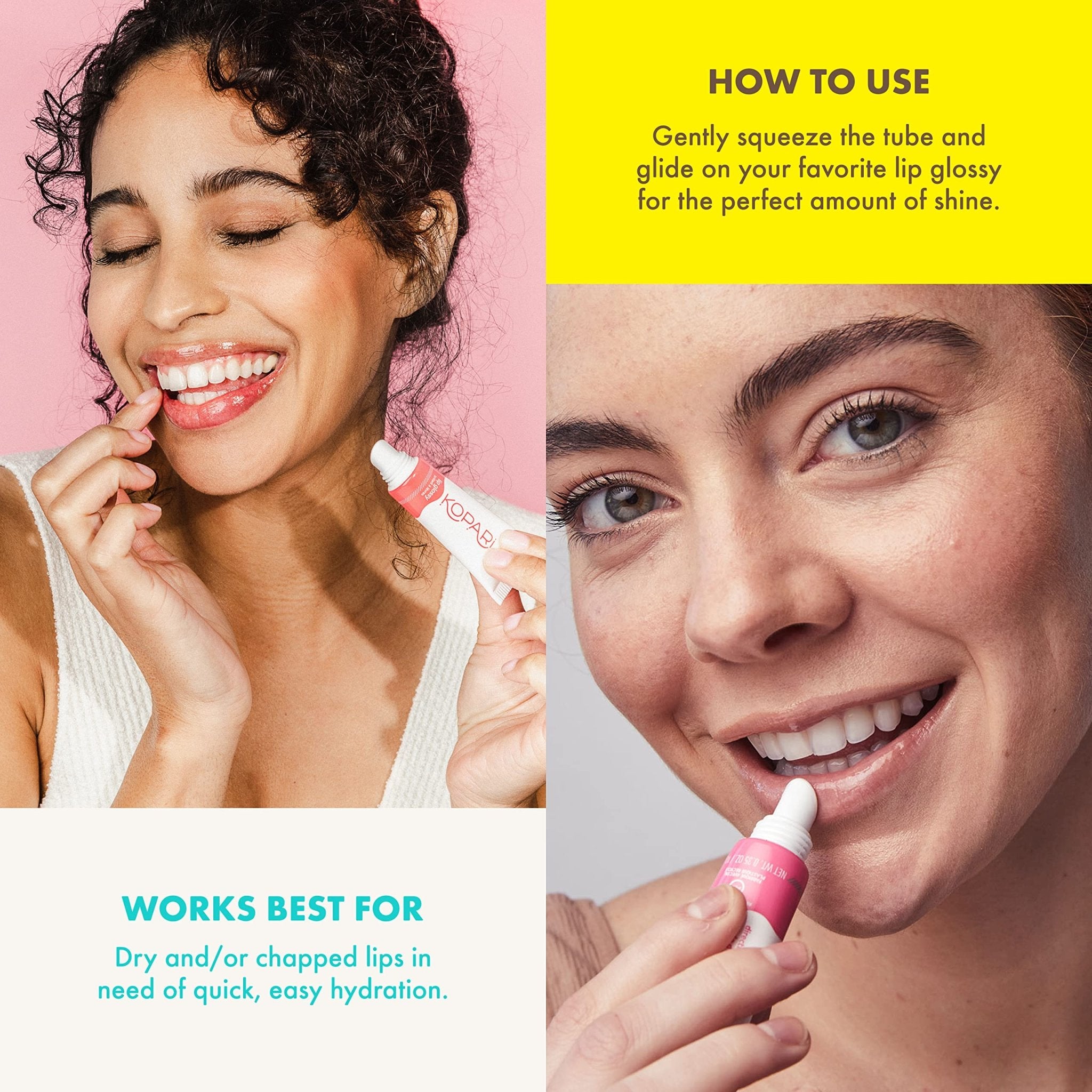 Kopari Coconut Lip Glossy | Nude Tint Birthday Suit | Vegan Hydrating Moisturizing Lip Oil Vitamin E Shea Butter Long Wear High Shine Non Sticky | Clean Plant Based Non Toxic Balm Paraben Free - TrustMedUSA