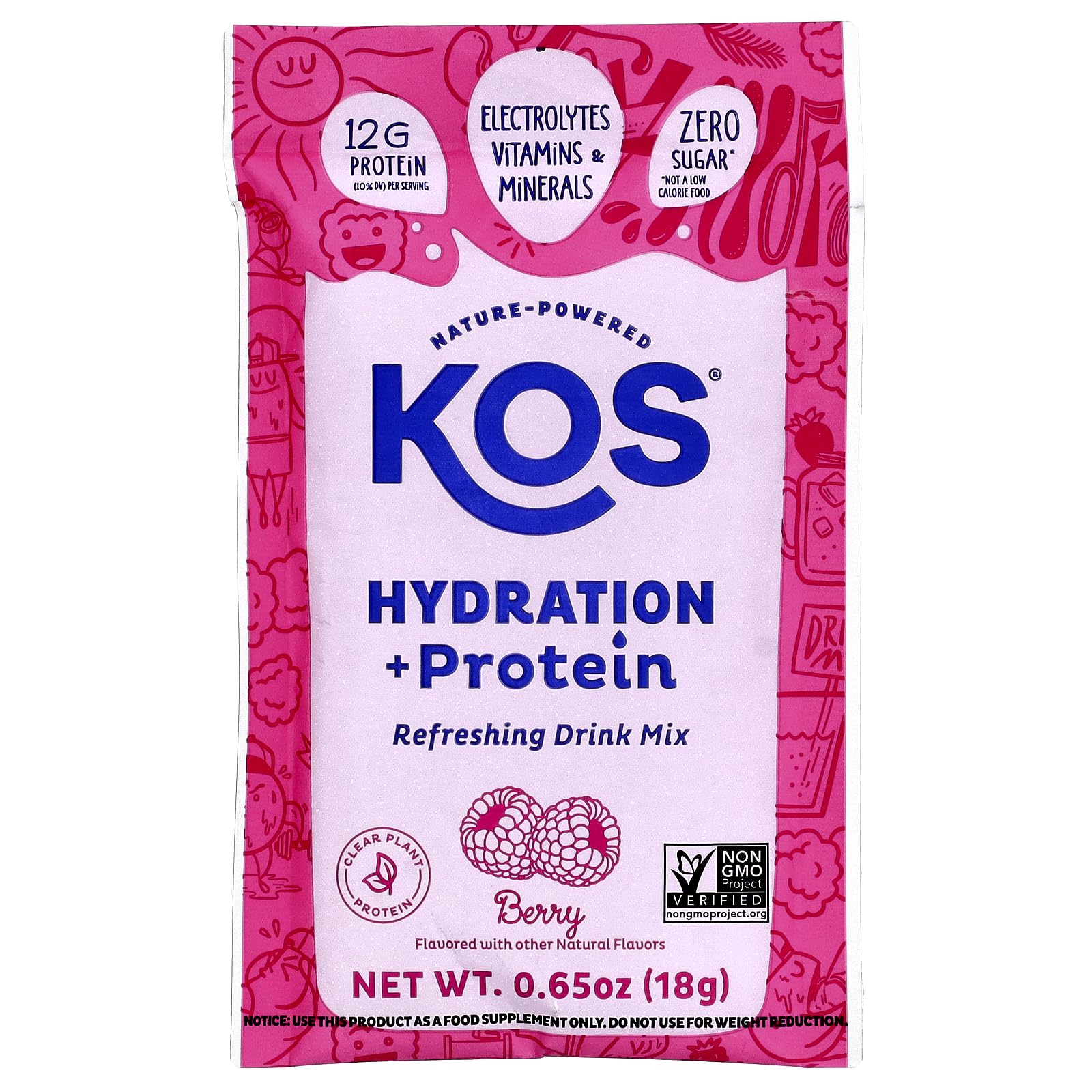 Kos Berry Hydration Protein 7ct, 0.65 OZ - Maple Wellness Supplements