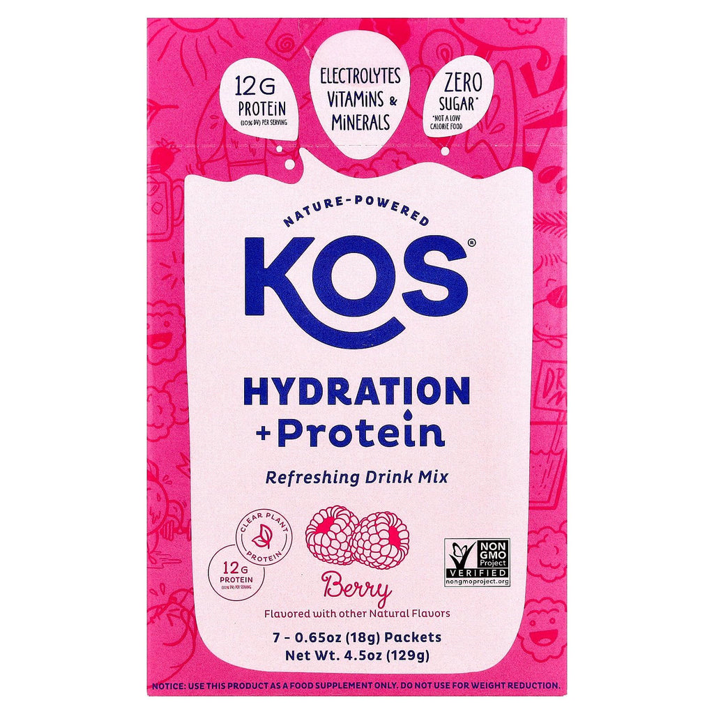 Kos Berry Hydration Protein 7ct, 0.65 OZ - Maple Wellness Supplements