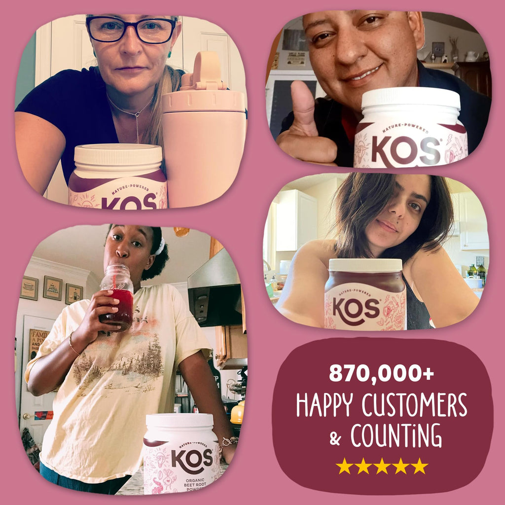 KOS Organic Beet Root Powder, USDA Certified - Superfood Plant Based Beetroot Ingredient for Stamina Increasing, Circulation - Non-GMO, Soy & Gluten-Free, 50 Servings Bag - Maple Wellness Supplements