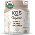 KOS Organic Lion's Mane Powder - Natural Nootropic Superfood - Vegan Functional Mushroom, Plant Based, USDA Certified, Non-GMO, Soy & Gluten-Free - 104 Servings - Maple Wellness Supplements