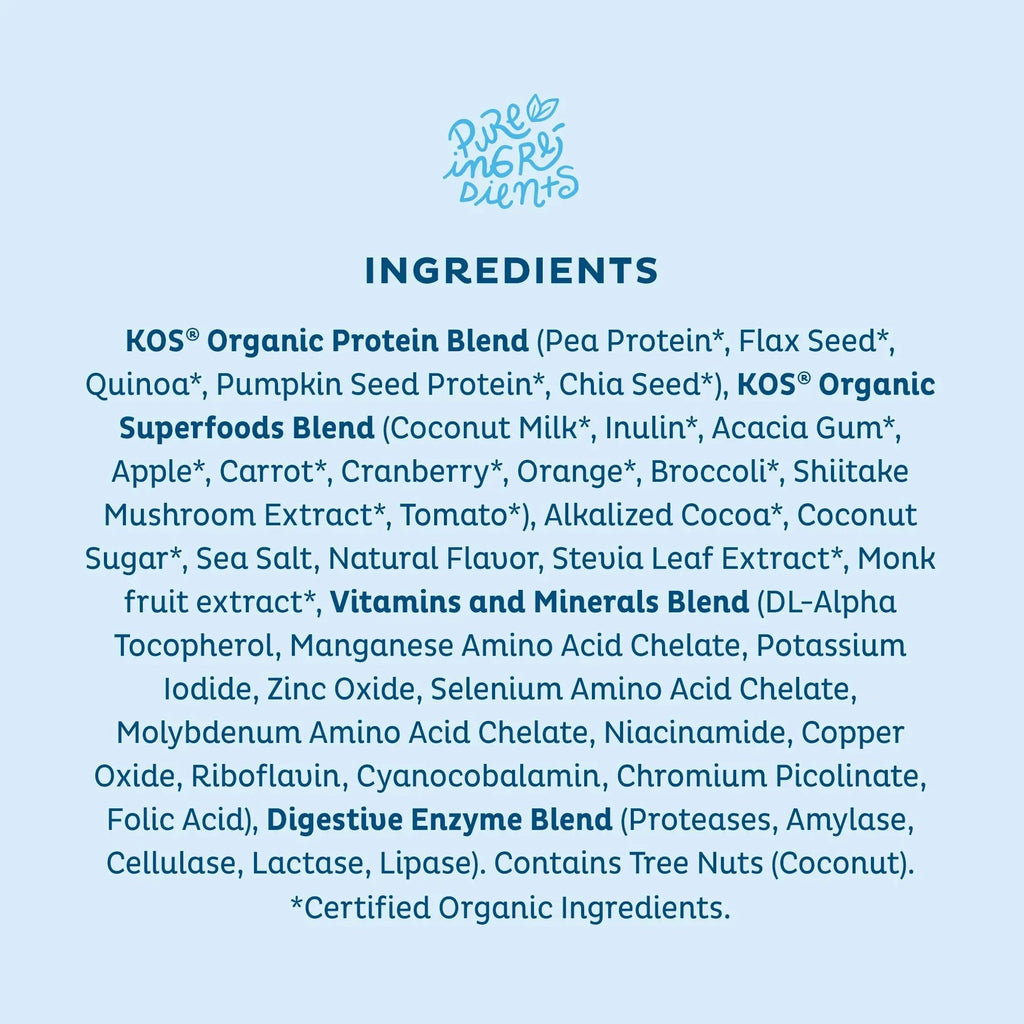 KOS Plant Based Protein Powder, Blueberry Muffin - Organic Pea Protein Superfood - TrustMedUSA