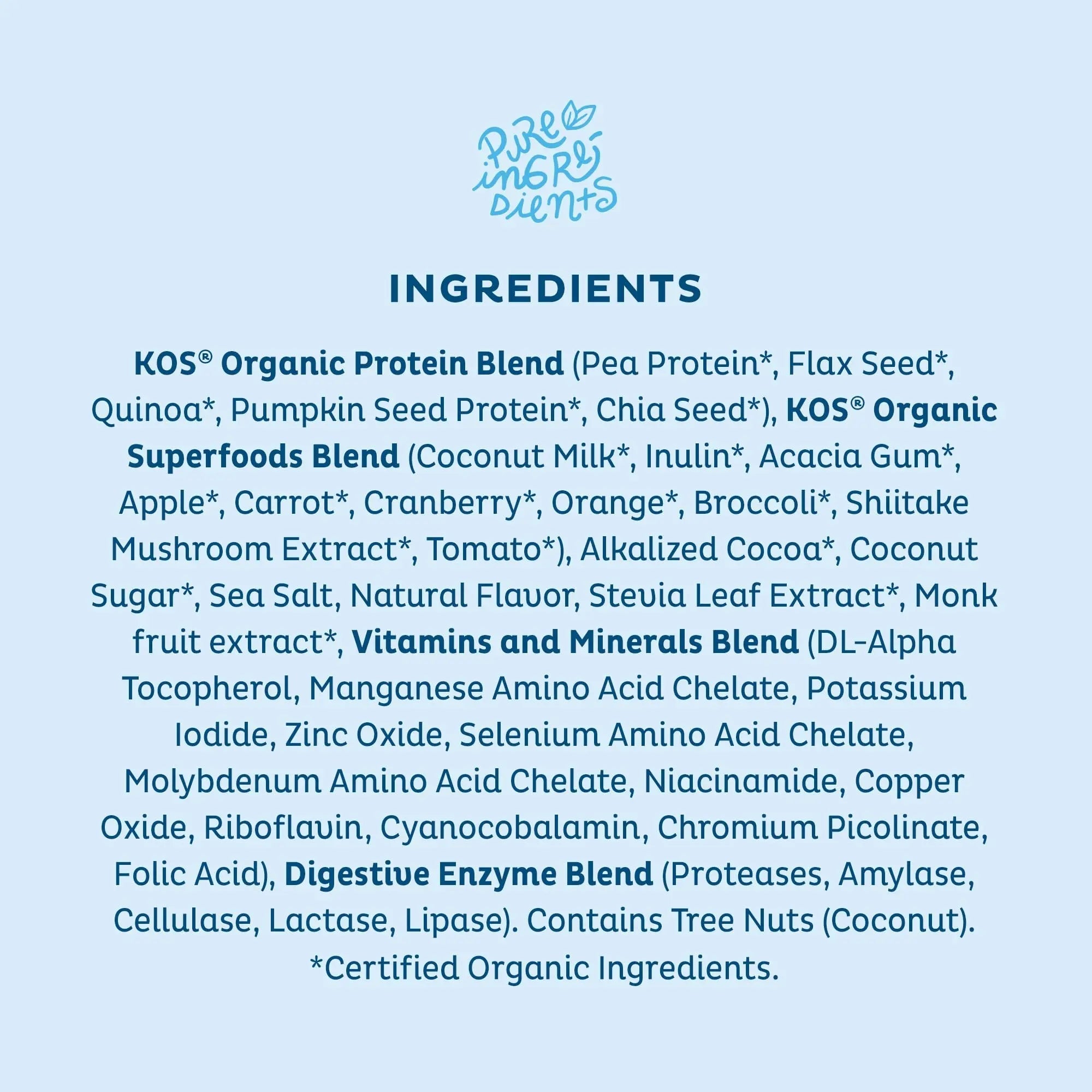 KOS Plant Based Protein Powder, Blueberry Muffin - Organic Pea Protein Superfood - TrustMedUSA