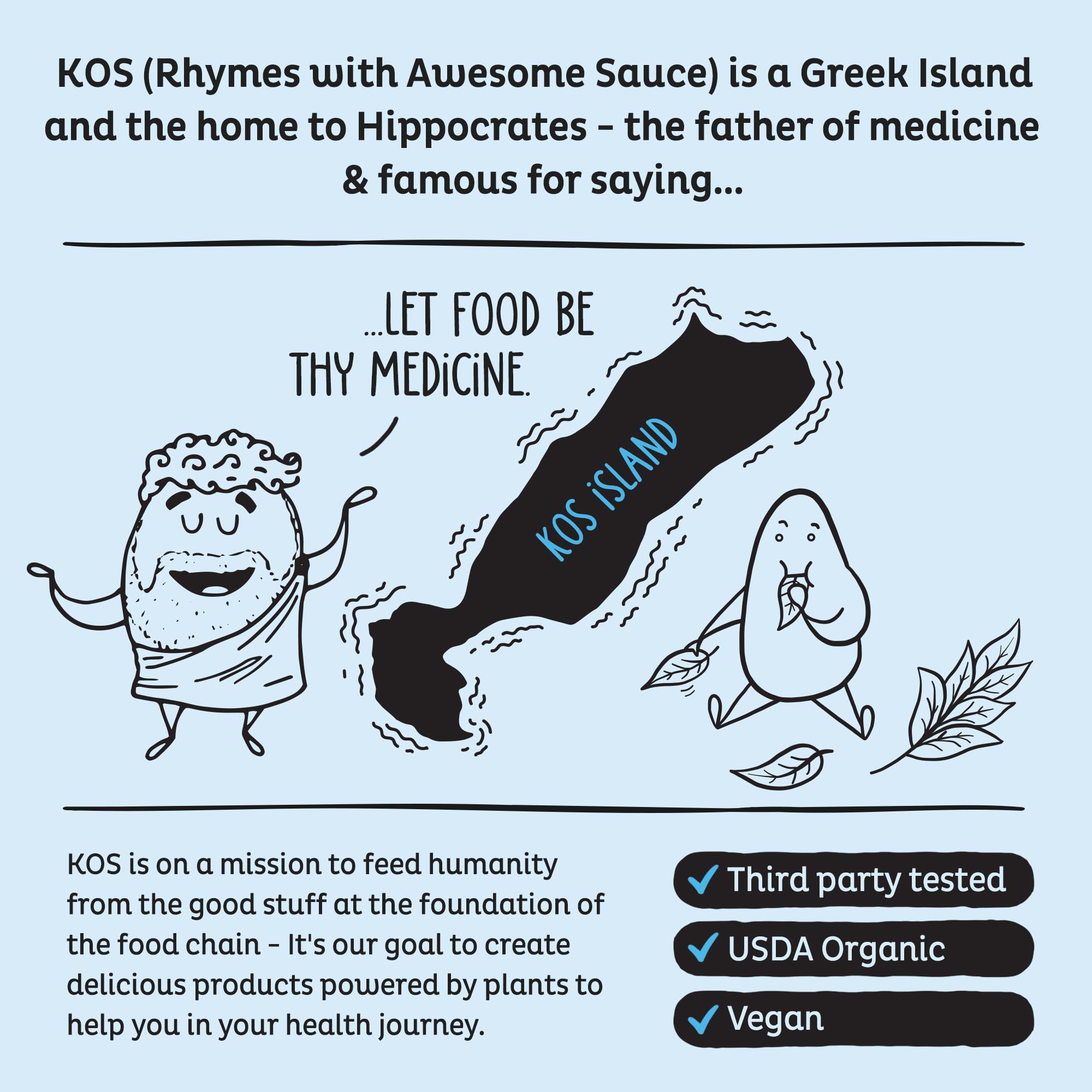 KOS Plant Based Protein Powder, Blueberry Muffin - Organic Pea Protein Superfood with Spirulina and Immune Support Blend. Soy, Gluten, Dairy Free - Vegan Meal Replacement for Women & Men - 15 Servings - Maple Wellness Supplements