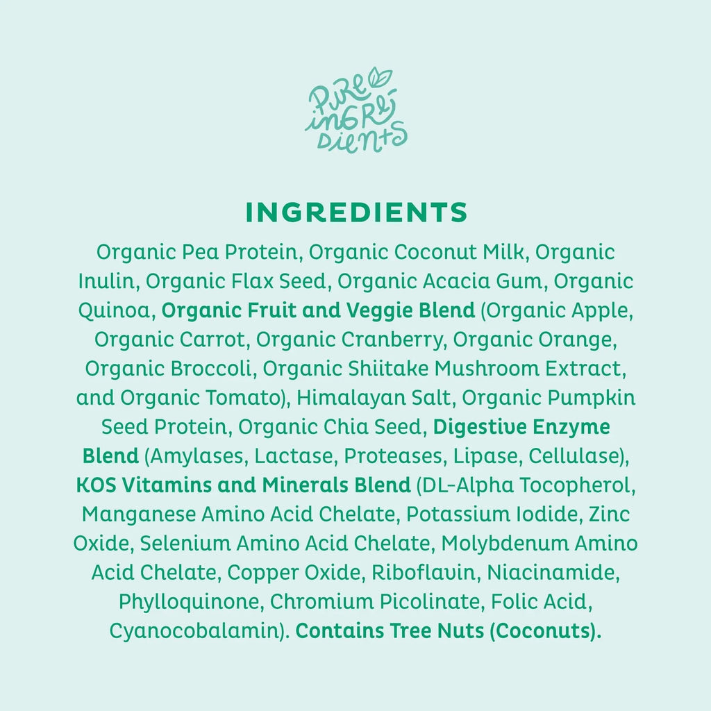 KOS Vegan Protein Powder, Unflavored & Unsweetened - Low Carb Pea Protein Blend - TrustMedUSA