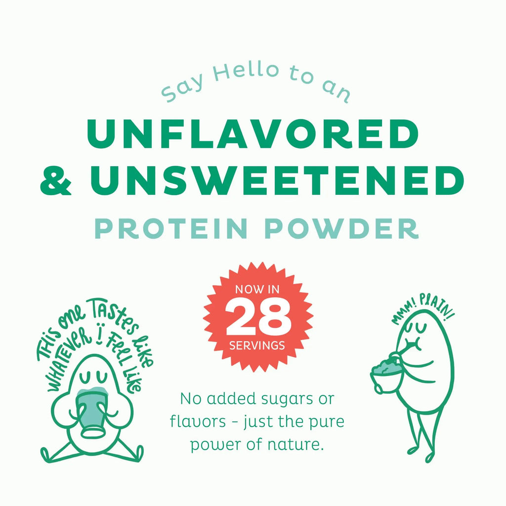 KOS Vegan Protein Powder, Unflavored & Unsweetened - Low Carb Pea Protein Blend - TrustMedUSA