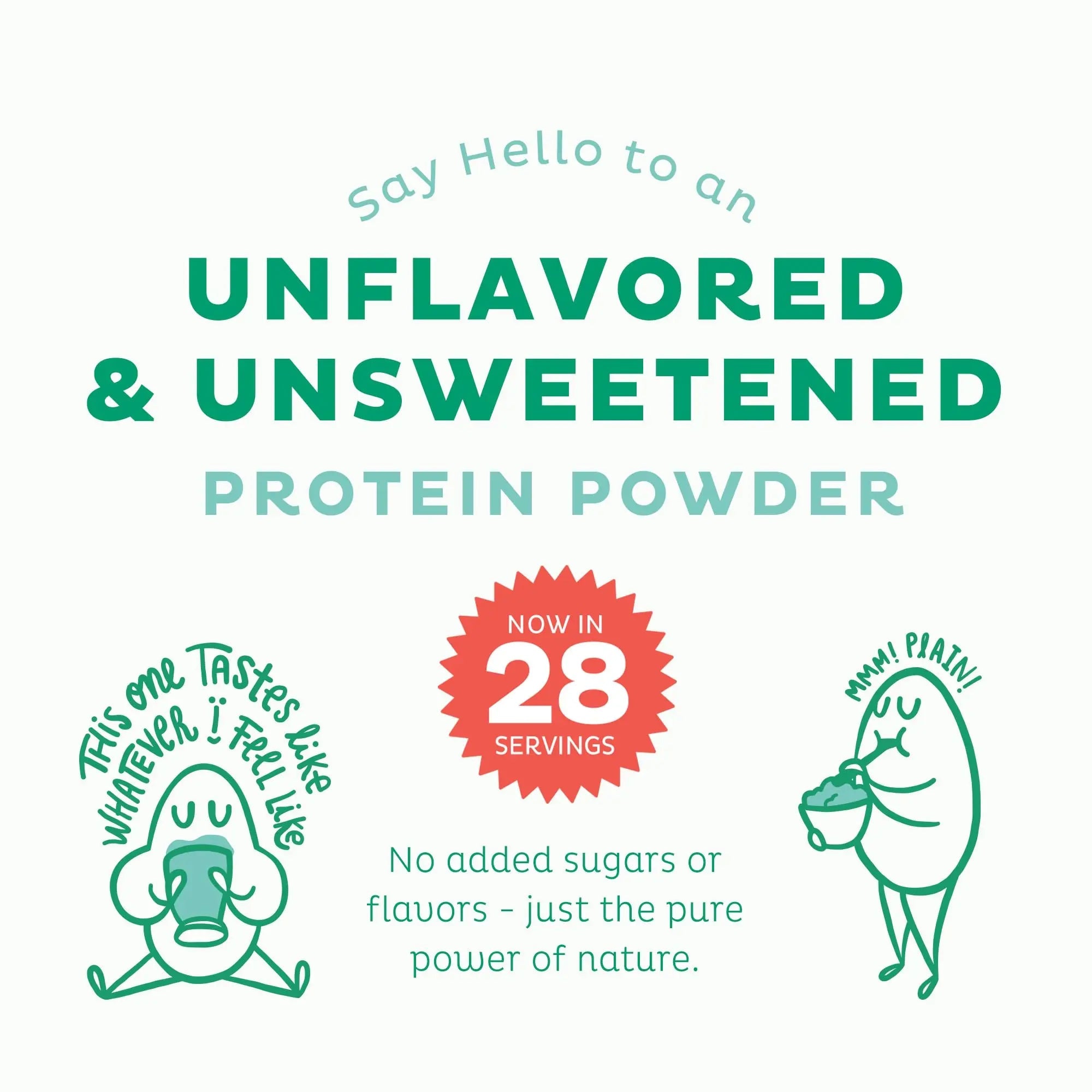 KOS Vegan Protein Powder, Unflavored & Unsweetened - Low Carb Pea Protein Blend - TrustMedUSA