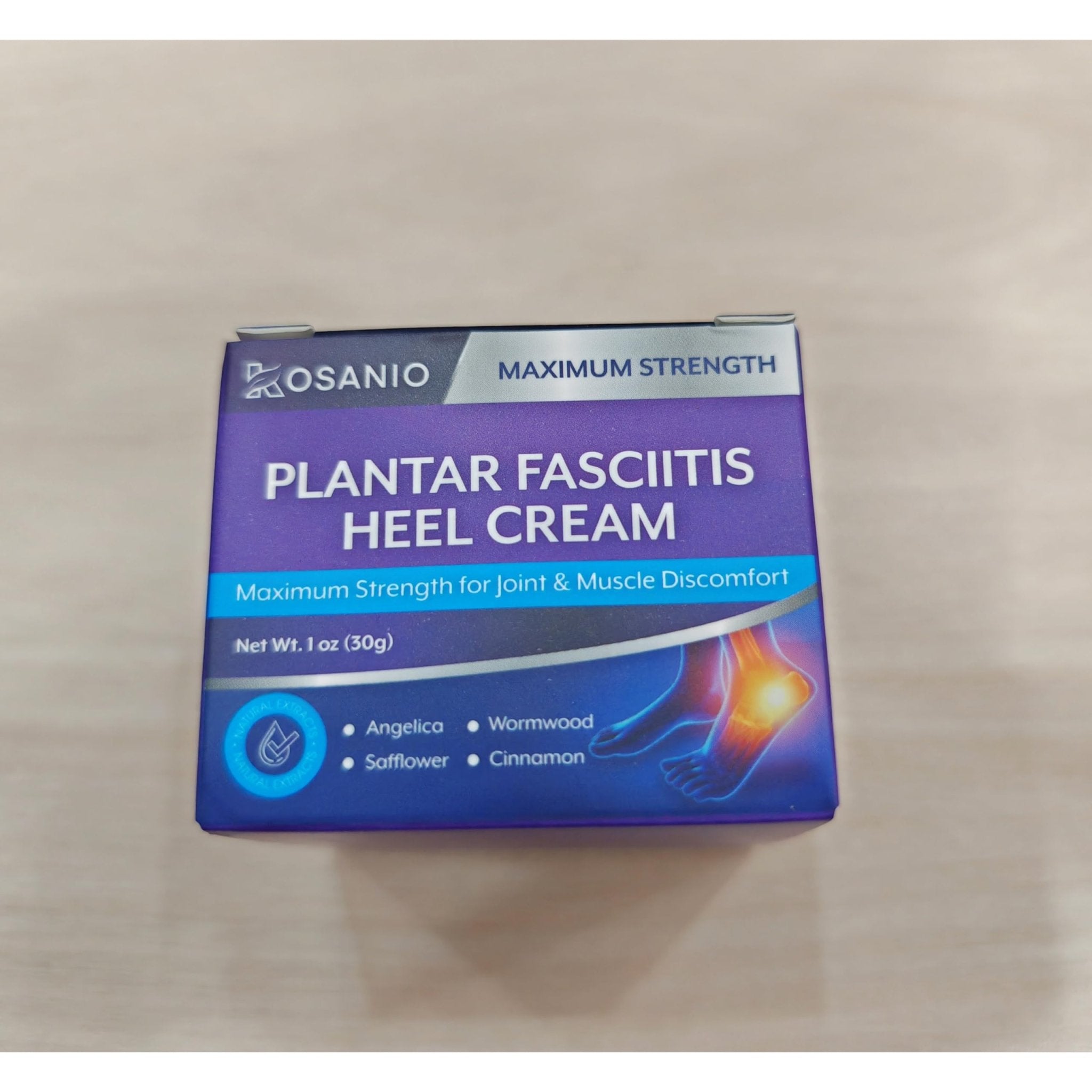 KOSANIO Plantar Fasciitis Relief Cream - Heel Discomfort Relief for Plantar Fasciitis, Foot, Knee, Hands, Legs - Natural Herbal Concentrate Formula - (30g / 1 oz (Pack of 1)) - TrustMedUSA