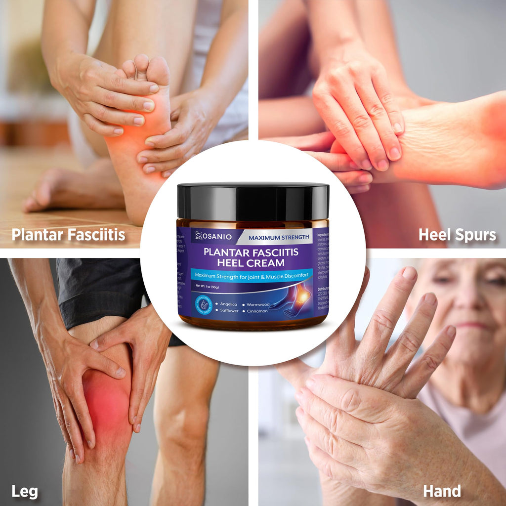 KOSANIO Plantar Fasciitis Relief Cream - Heel Discomfort Relief for Plantar Fasciitis, Foot, Knee, Hands, Legs - Natural Herbal Concentrate Formula - (30g / 1 oz (Pack of 1)) - TrustMedUSA