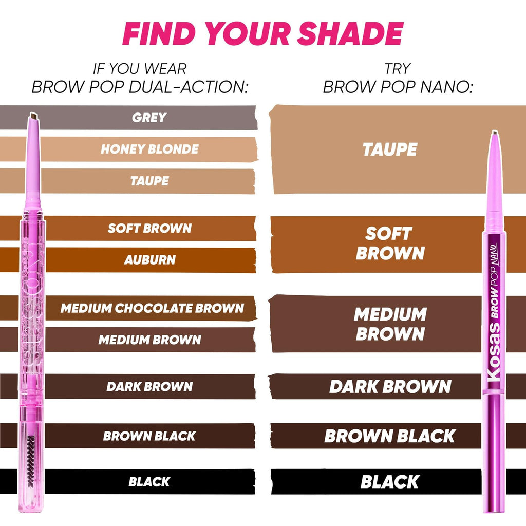 Kosas Brow Pop Eyebrow Pencil – Brow Pencil with Spoolie, Medium Brown - TrustMedUSA