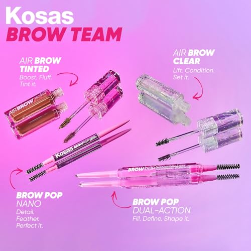 Kosas Brow Pop Eyebrow Pencil – Brow Pencil with Spoolie, Medium Brown - TrustMedUSA