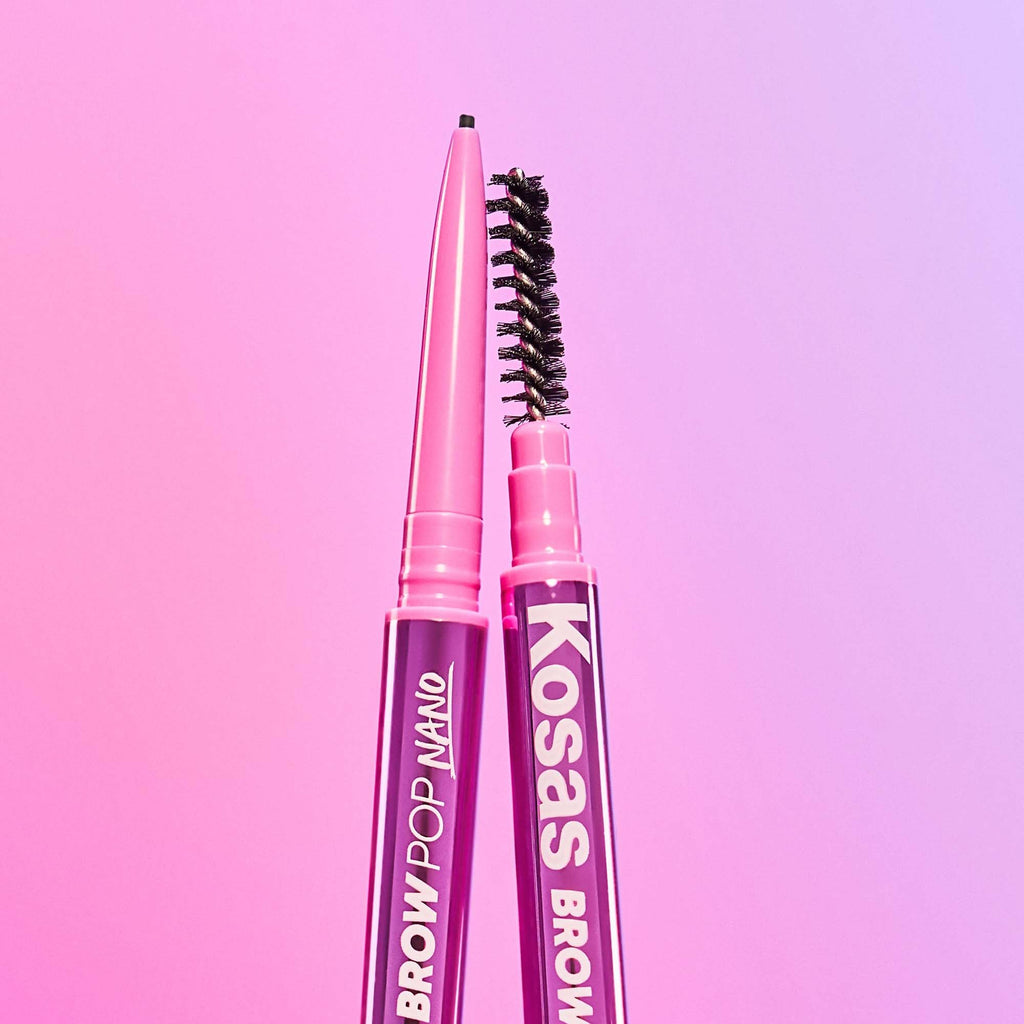 Kosas Brow Pop Nano Eyebrow Pencil – Ultra-Fine 1mm Micro Brow Pencil with Spoolie, Medium Brown - TrustMedUSA