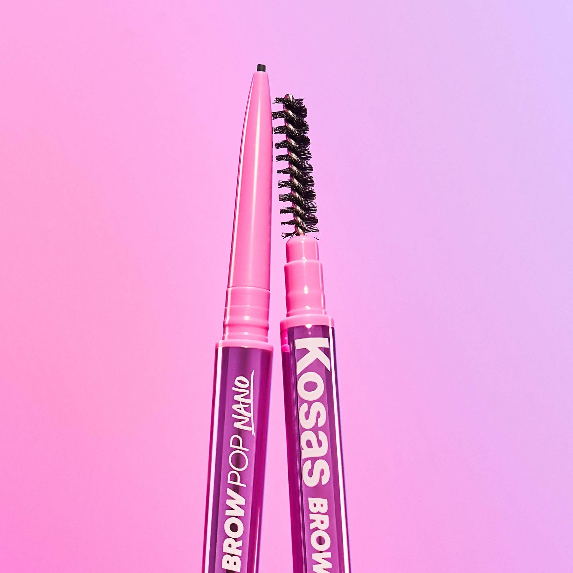 Kosas Brow Pop Nano Eyebrow Pencil – Ultra-Fine 1mm Micro Brow Pencil with Spoolie, Medium Brown - TrustMedUSA