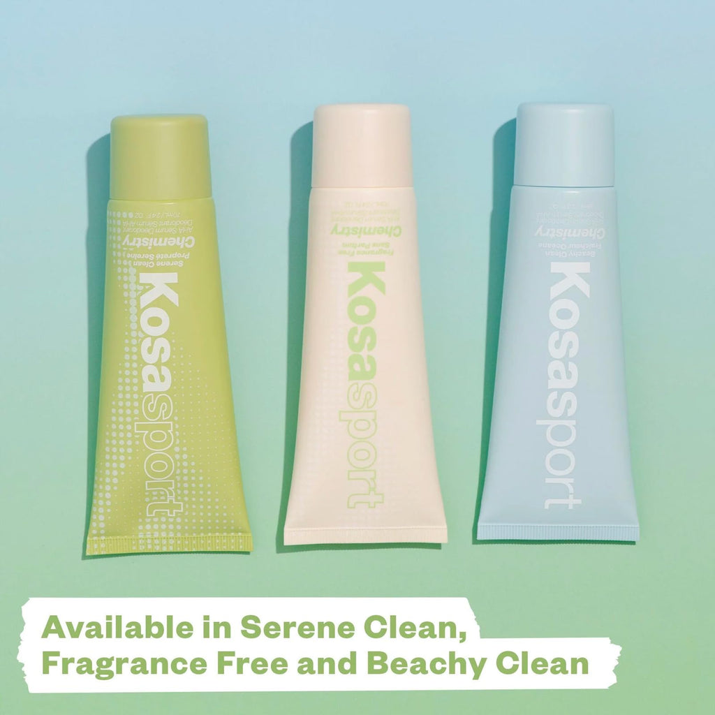 Kosas Chemistry Deodorant - Aluminium and Baking Soda Free + BO-Fighting AHA Serum that Exfoliates, Softens, and Nourishes the Skin, (Fragrance Free) - TrustMedUSA