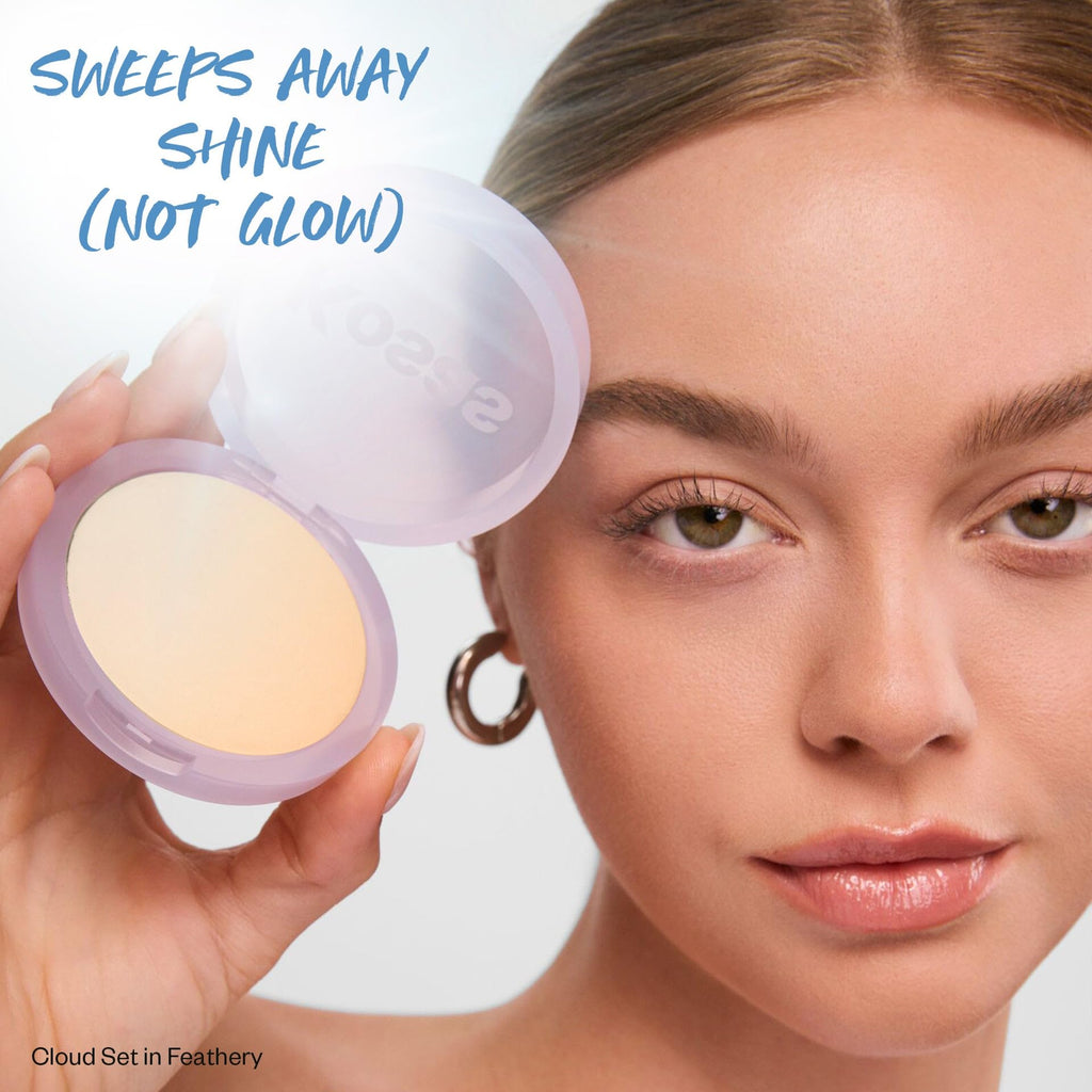 Kosas Cloud Set Baked Setting Powder, Face Powder Makeup for Shine Control, Soft Natural Finish, Clean Beauty Formula, Feathery, Sheer Light Medium - TrustMedUSA
