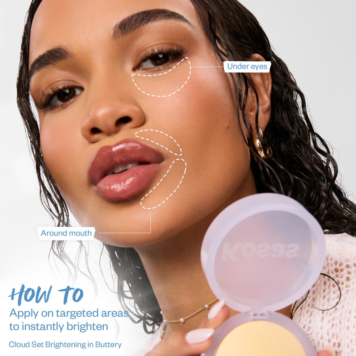 Kosas Cloud Set Brightening Baked Powder – Under Eye Setting Powder, Talc-Free Soft Focus Finish, Buttery - Maple Wellness Supplements