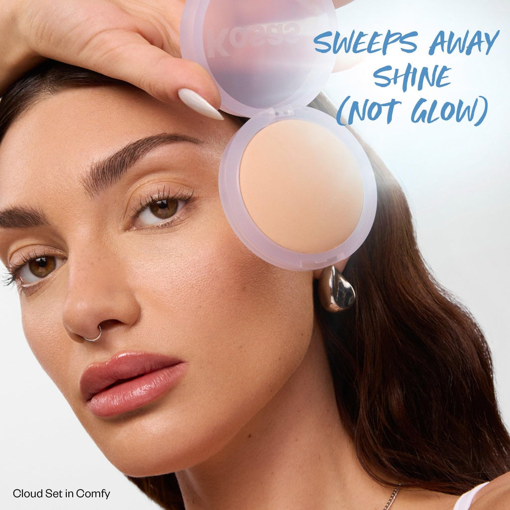 Kosas Cloud Set Pressed Setting Powder – Translucent Shine Control Face Powder, Soft Matte Finish, Comfy (Sheer Medium) - TrustMedUSA