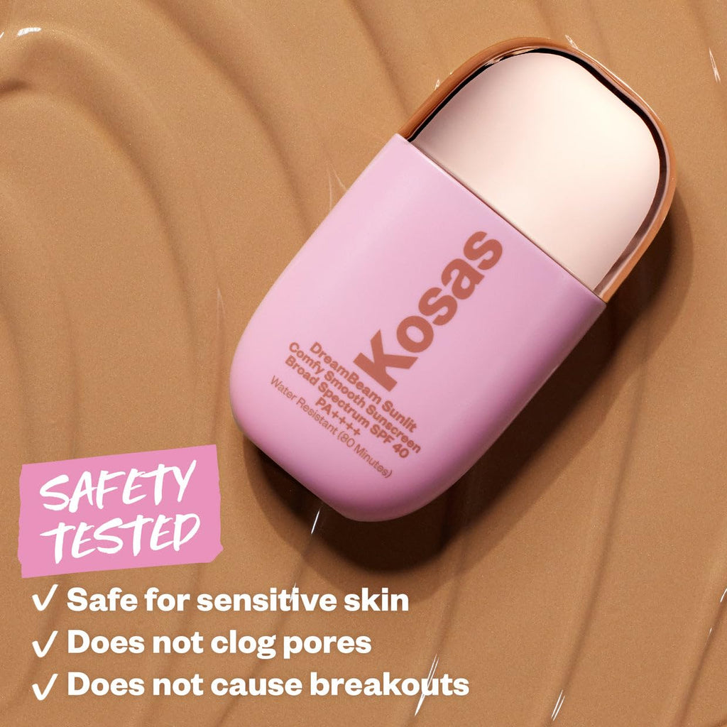 Kosas DreamBeam SPF 40 Mineral Sunscreen for Face + Makeup Prep – Lightweight Hydrating Sun Protection, 40 ml - TrustMedUSA