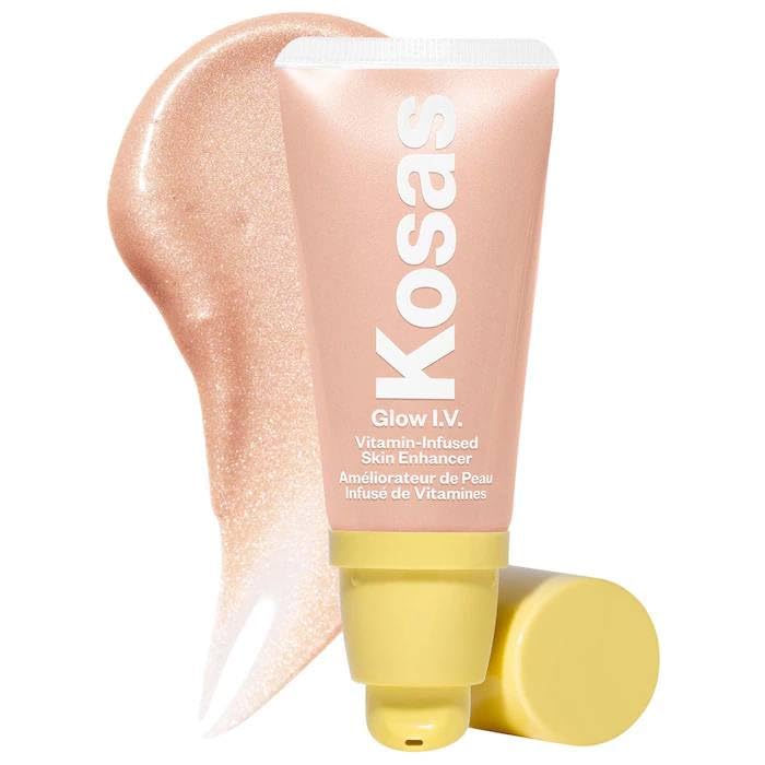 Kosas Glow I.V. - Vitamin-Infused Skin Illuminating Enhancer - Spark. Bonus Premium Korean Sheet Masque with Collagen - TrustMedUSA