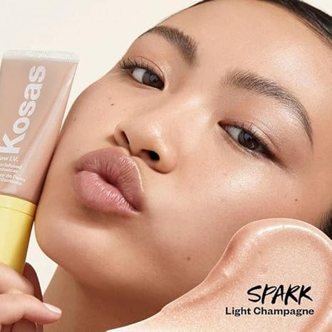 Kosas Glow I.V. - Vitamin-Infused Skin Illuminating Enhancer - Spark. Bonus Premium Korean Sheet Masque with Collagen - Maple Wellness Supplements
