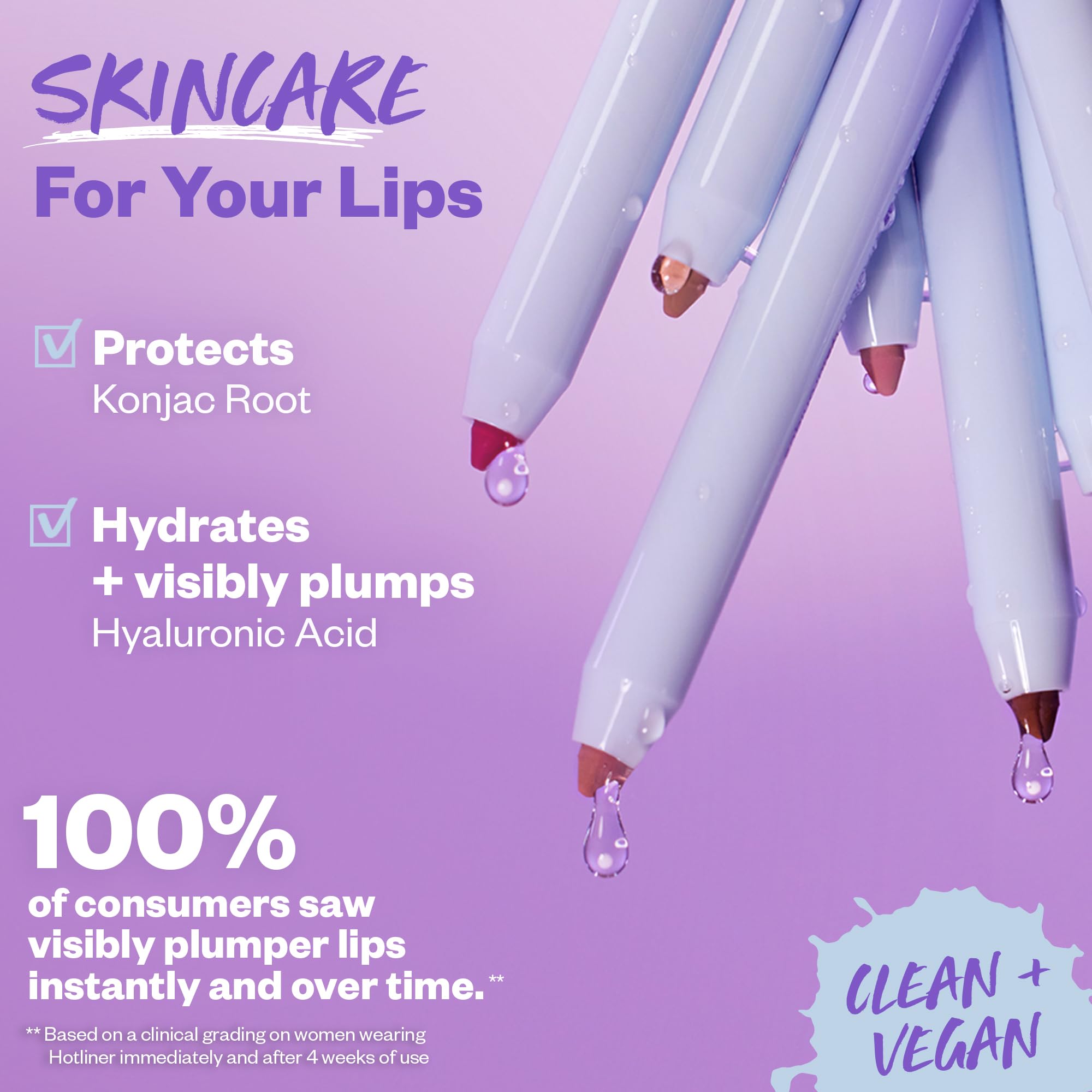 Kosas Hotliner Retractable Lip Liner Pencil with Built-In Brush & Sharpener - Easy Contouring, Hydrating, Long-Lasting- Pigmented Creamy Texture for Plumping Lips - Hyaluronic Acid & Konjac - Infinite - TrustMedUSA