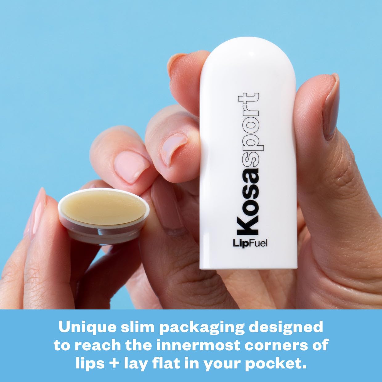 Kosas Lipfuel Hyaluronic Active Sport Lip Balm - Hydrates, Energizes and Protects - Natural Lip Treatment and Care (Baseline) - TrustMedUSA