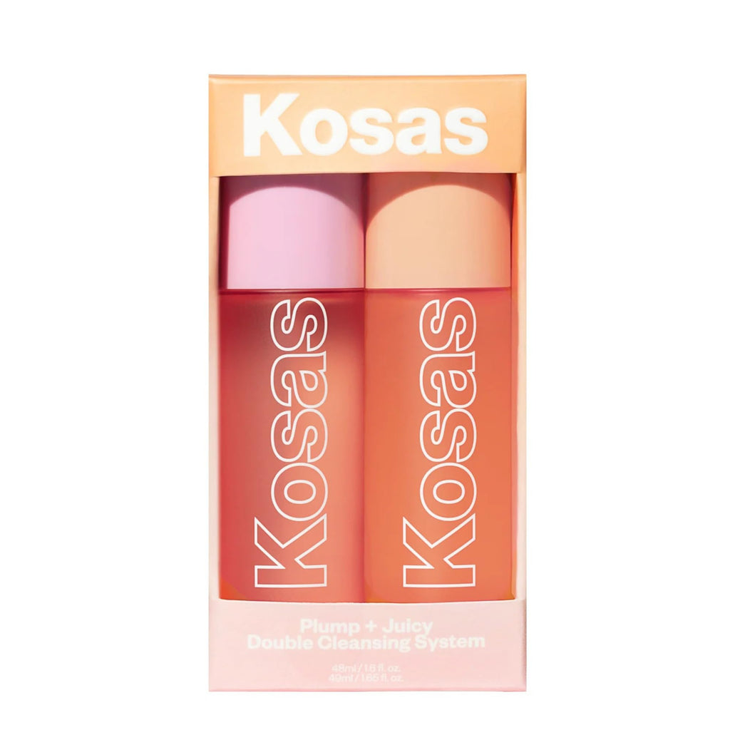 Kosas Mini Plump + Juicy Double Cleansing System — Botanical Oil Cleanser + Gel Cleanser Set, Soap & Sulfate Free, Hydrating Makeup Remover for All Skin Types - TrustMedUSA