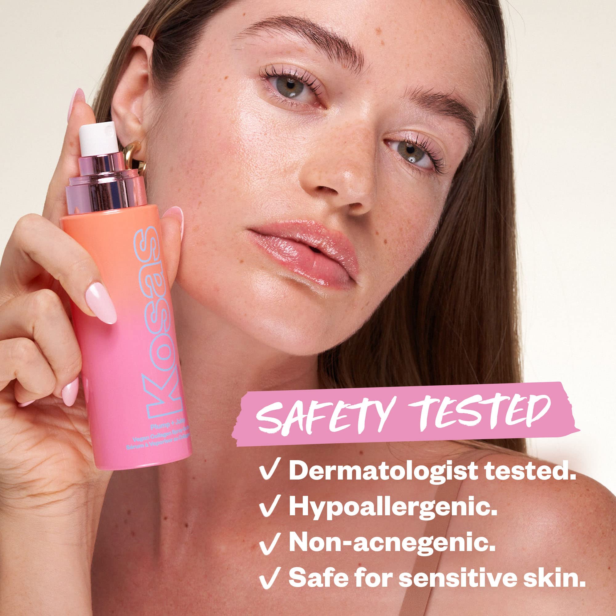 Kosas Plump and Juicy Vegan Collagen Spray - On Serum, Made in USA - Visibly Firms, Soothes, and Hydrates the Skin - 3.38 Oz - TrustMedUSA