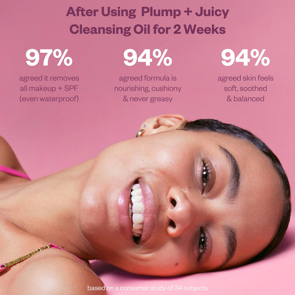 Kosas Plump + Juicy Cushiony Calm Botanical Cleansing Oil – Hydrating Makeup Remover for Sensitive Skin, Non-Greasy Oil Cleanser with Ceramides & Squalane for Soft, Soothed Skin - TrustMedUSA