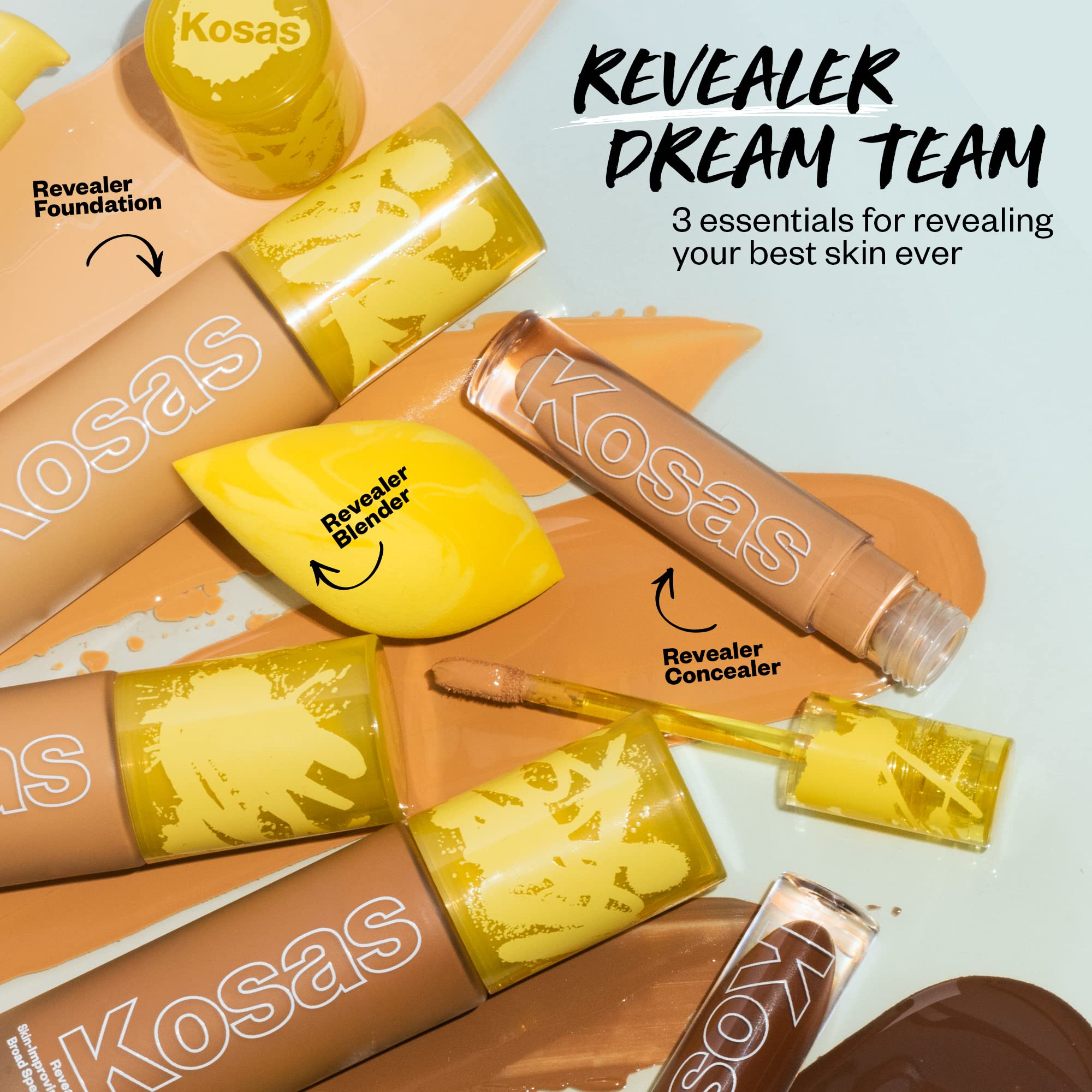 Kosas Revealer Liquid Foundation SPF 25 – Medium Buildable Coverage, Hydrating Natural Glow Finish, Medium Neutral 220 - TrustMedUSA