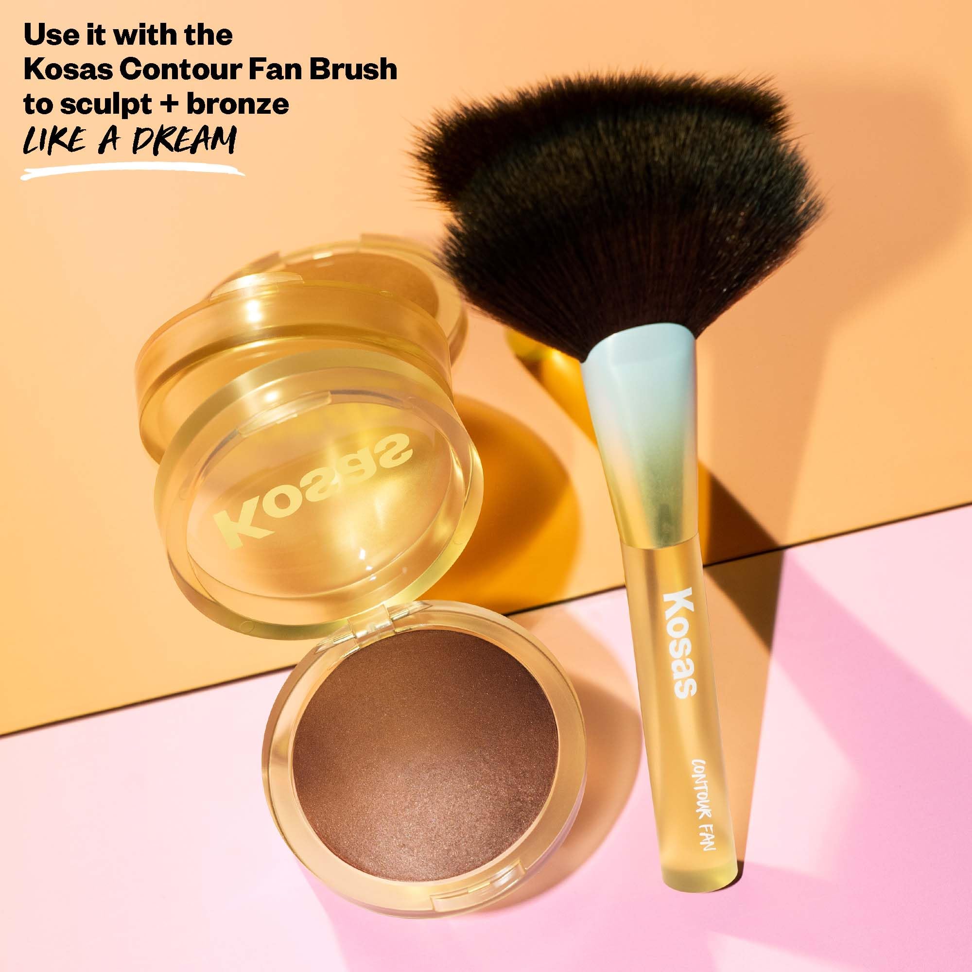 Kosas Sun Show Glowy Warmth Baked Bronzer - Contouring Powder for Cheekbones, Nose & Jawline - Enriched with Concentrated Fatty Acids - Talc-Free, Vegan & Hypoallergenic - Escape - TrustMedUSA