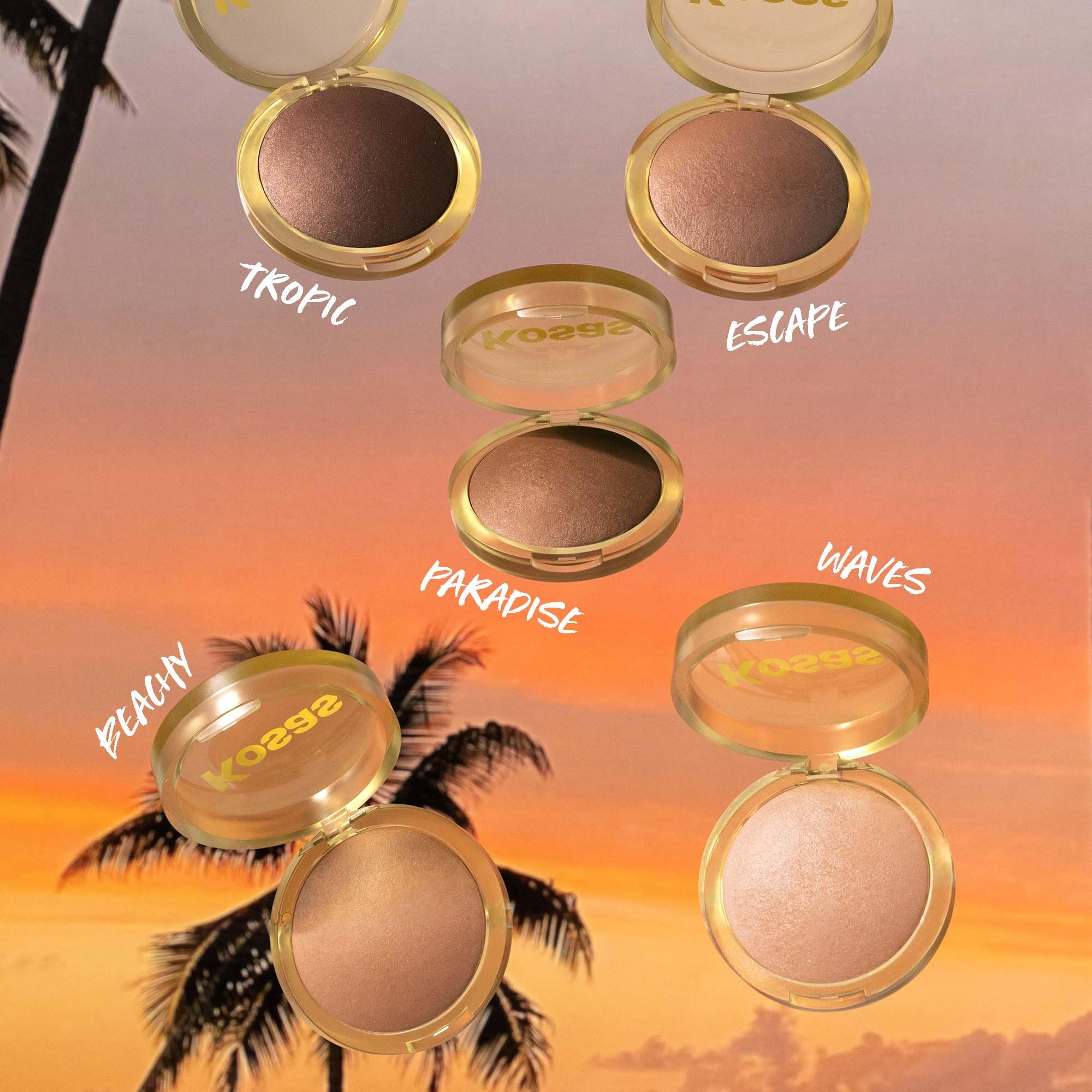 Kosas Sun Show Glowy Warmth Baked Bronzer - Contouring Powder for Cheekbones, Nose & Jawline - Enriched with Concentrated Fatty Acids - Talc-Free, Vegan & Hypoallergenic - Escape - TrustMedUSA