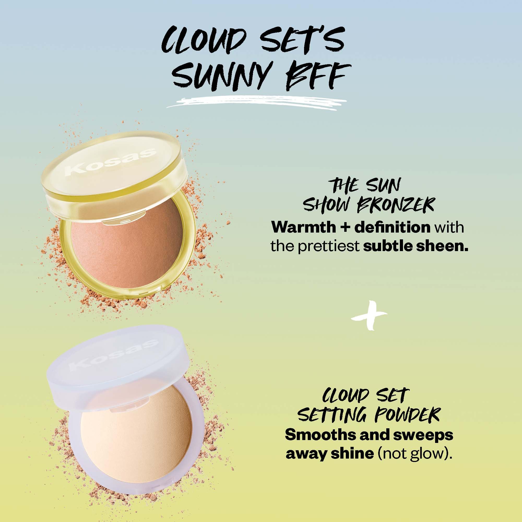Kosas Sun Show Glowy Warmth Baked Bronzer - Contouring Powder for Cheekbones, Nose & Jawline - Enriched with Concentrated Fatty Acids - Talc-Free, Vegan & Hypoallergenic - Waves - TrustMedUSA