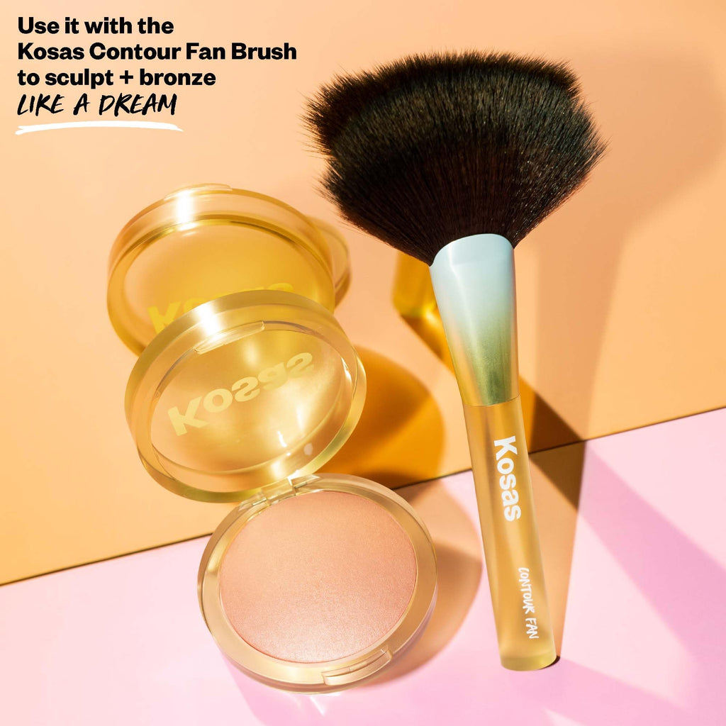 Kosas Sun Show Glowy Warmth Baked Bronzer - Contouring Powder for Cheekbones, Nose & Jawline - Enriched with Concentrated Fatty Acids - Talc-Free, Vegan & Hypoallergenic - Waves - TrustMedUSA
