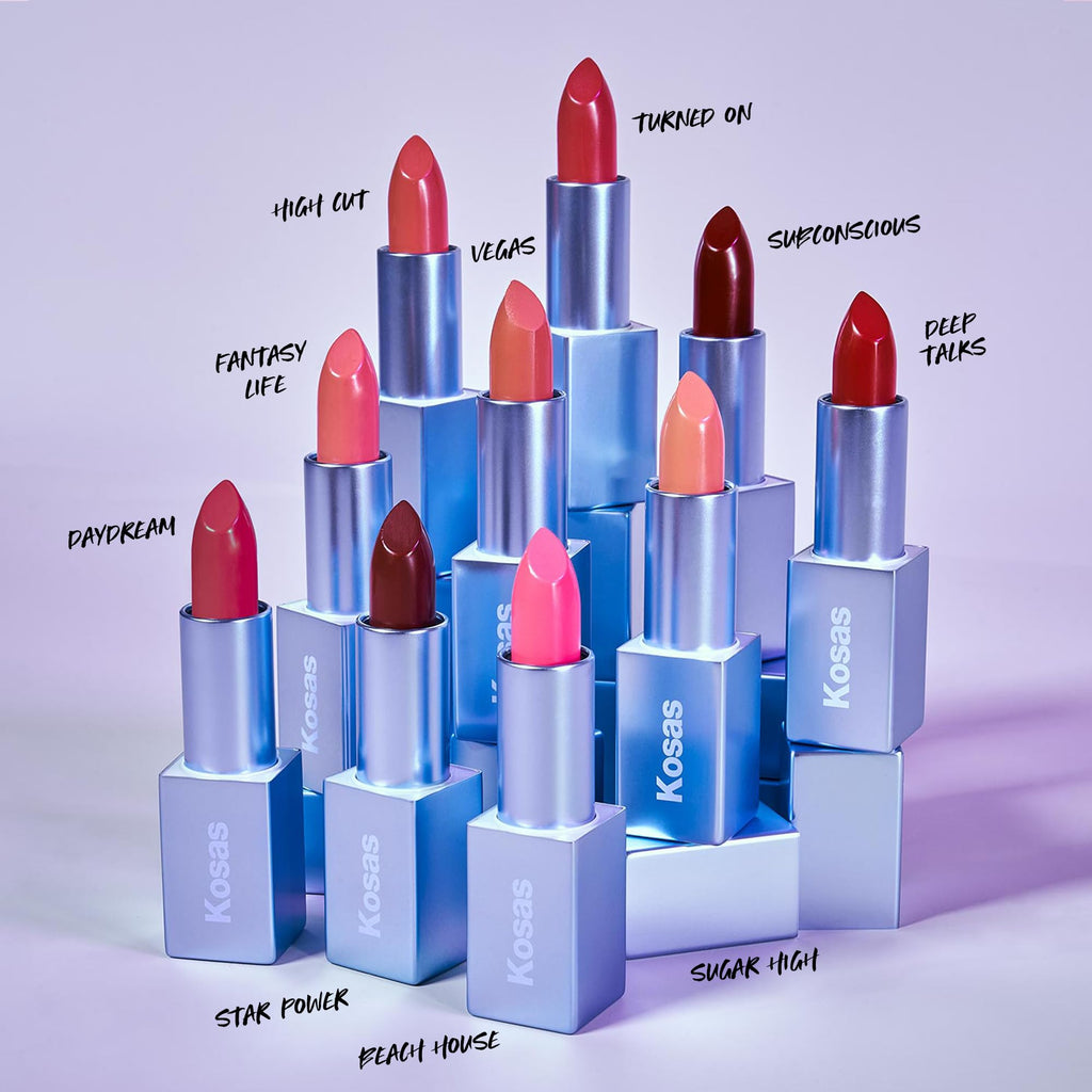 Kosas Weightless Lip Color Nourishing Satin Lipstick - High Impact Lip Color with Clean Formula - Comfy Feel & Soft Finish - Turned On - TrustMedUSA