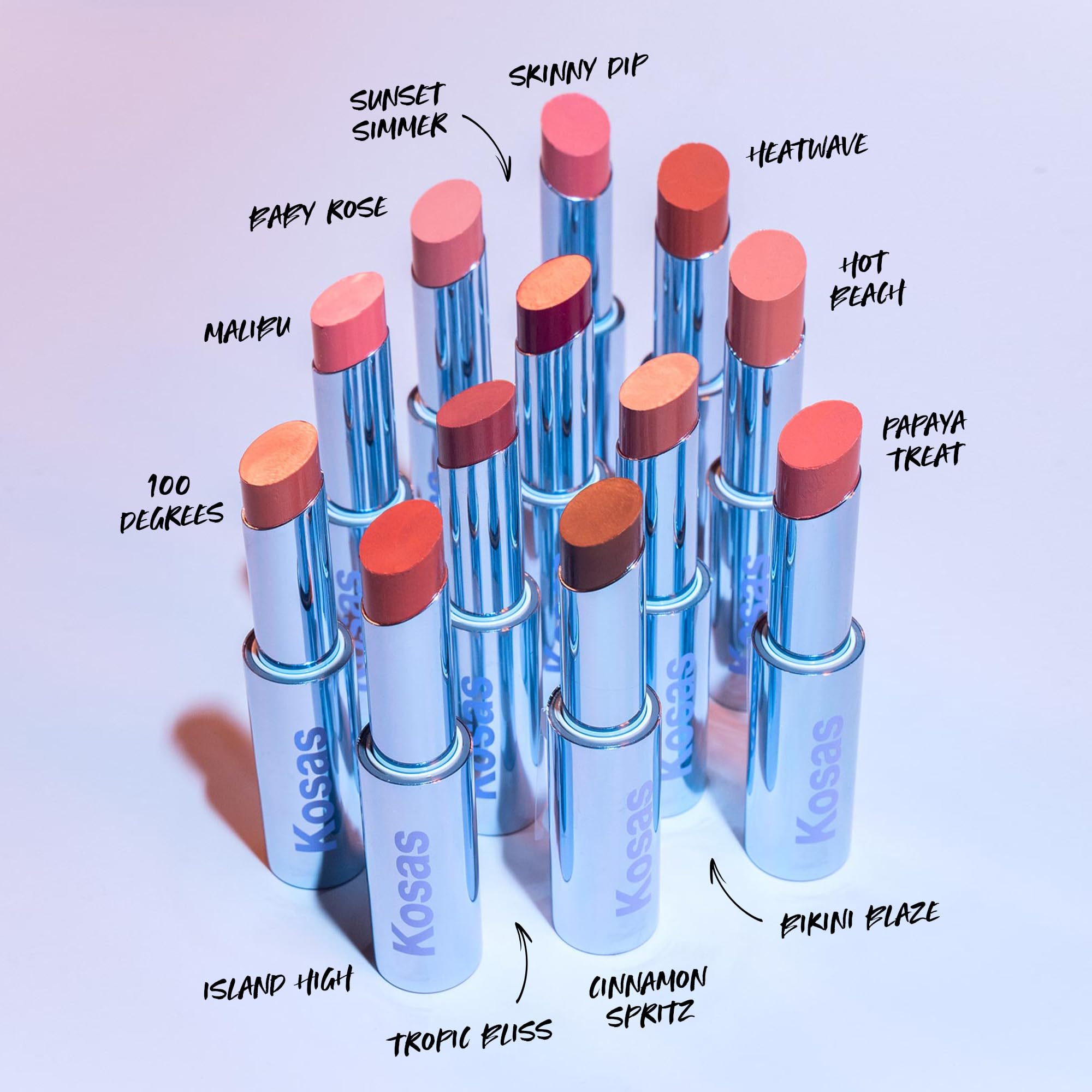 Kosas Wet Stick Moisturizing Shiny Sheer Lipstick with Ceramides, Hyaluronic acid, Peptides and Mango Butter - Soothes, Softens, and Moisturizes Lips – Malibu - TrustMedUSA