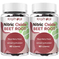Kraftvoll Nitric Oxide Beet Root Gummies – Sugar-Free Beet Chewables, Mixed Berry Flavor with Grapeseed Powder, Pomegranate, Vitamin C & B12 – Nitric Oxide Supplements for Men – 60 Gummies (2 Bottles) - TrustMedUSA