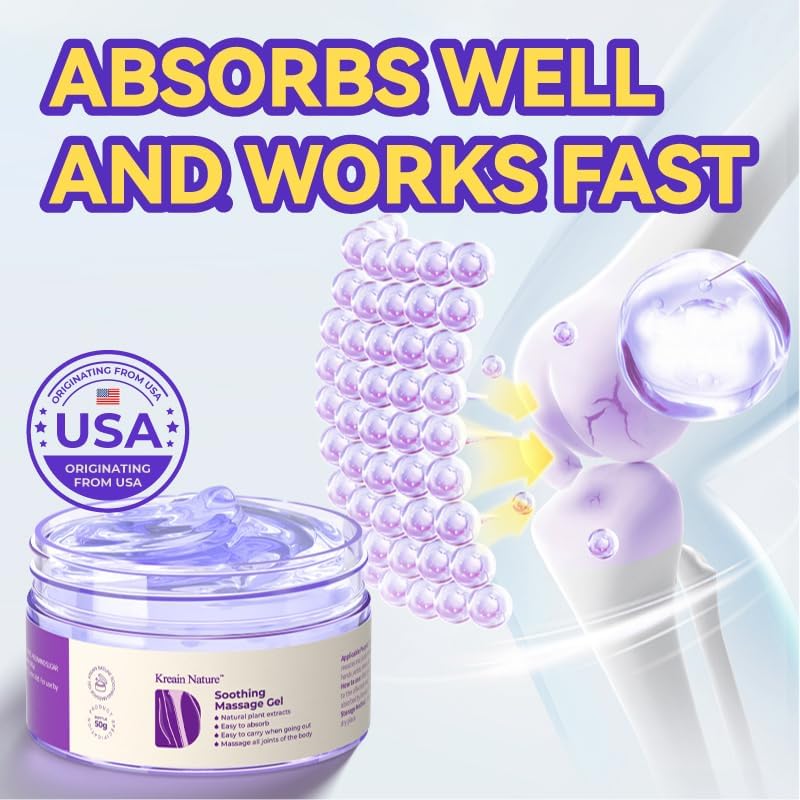 Kreain Nature 2 PCS Joint Gel Purple Soothing Massage Gel Soothes Knees, Lumbar, Neck, Back, Shoulders, Hands, and Feet, 1.76 oz - TrustMedUSA