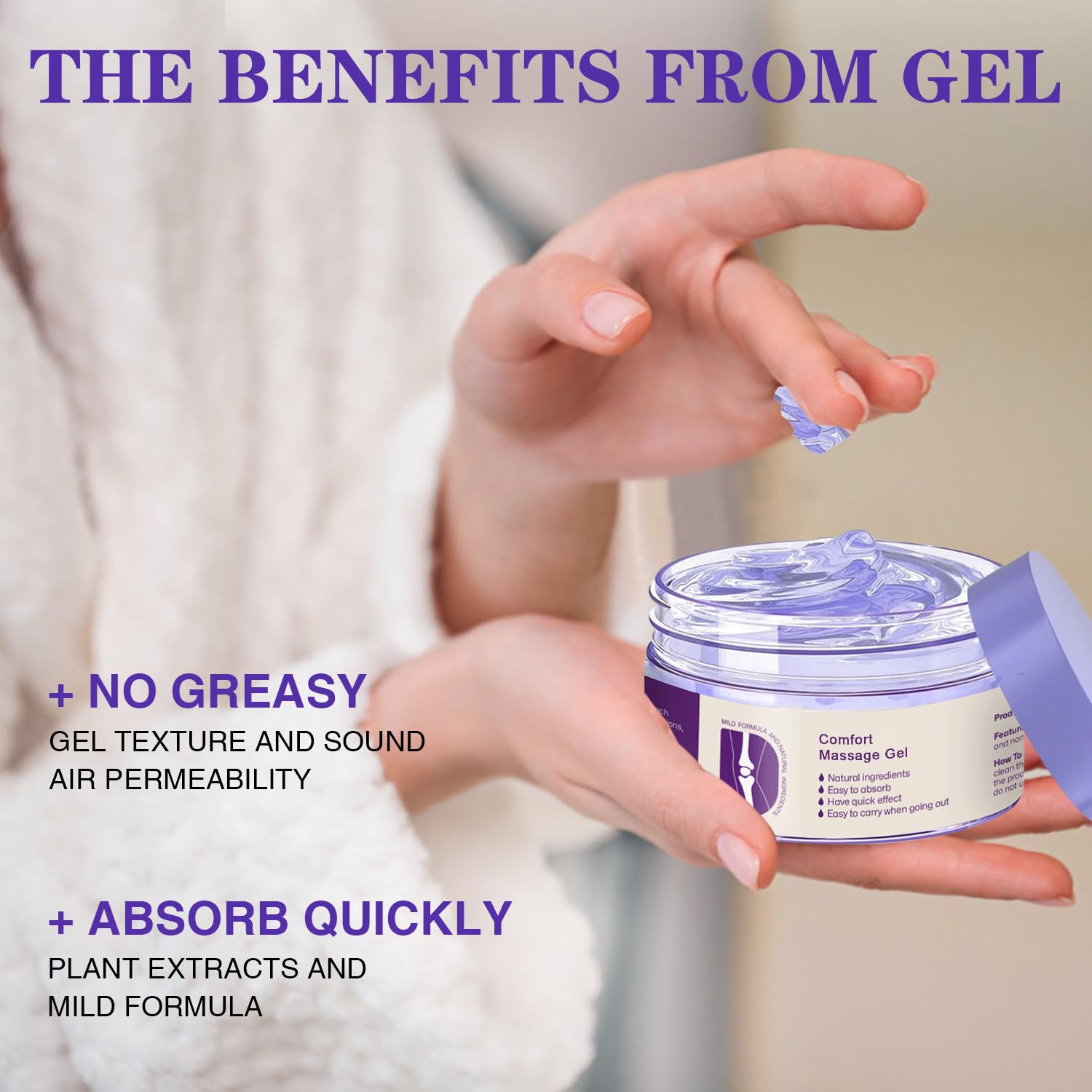 Kresin Joint Comfort Gel, Kresin Joint Comfort Purple Gel, for Neck, Back, Knees, Lumbar, and Feet, Absorb Quickly, 1PC, Purple - TrustMedUSA