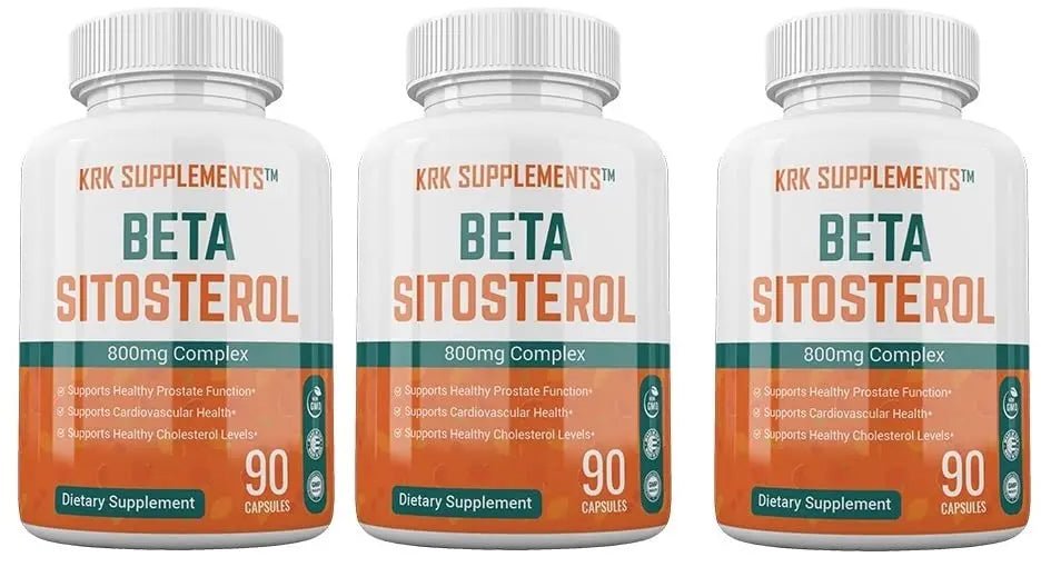 KRK SUPPLEMENTS Bundle Combo for 3 Total Bottles of Beta Sitosterol 800mg - TrustMedUSA