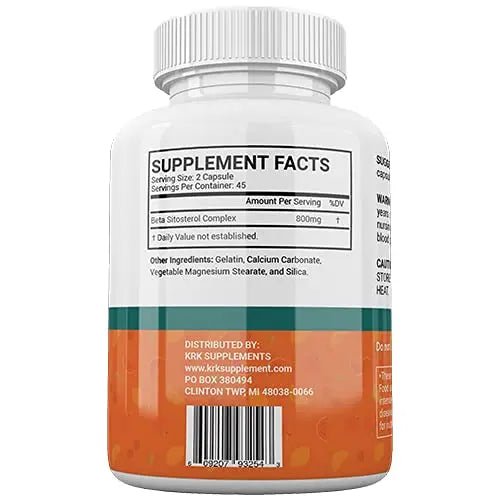 KRK SUPPLEMENTS Bundle Combo for 3 Total Bottles of Beta Sitosterol 800mg - TrustMedUSA