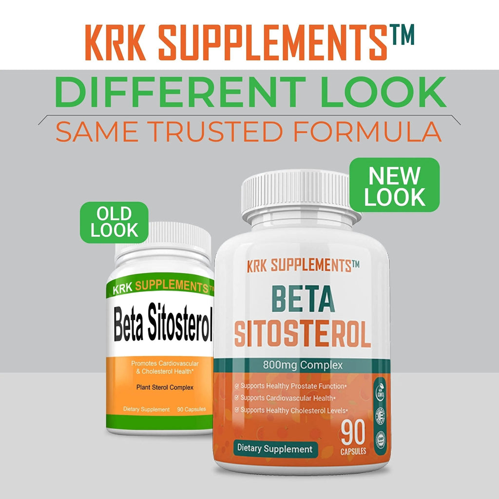 KRK SUPPLEMENTS Bundle Combo for 3 Total Bottles of Beta Sitosterol 800mg - TrustMedUSA