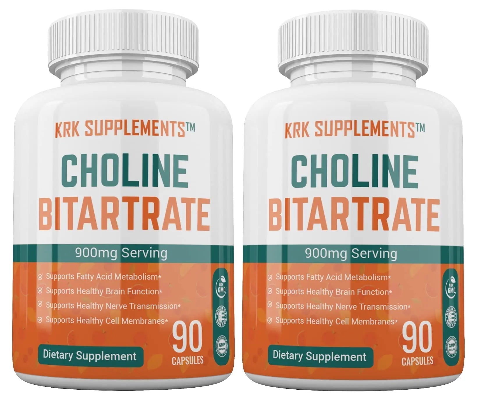 KRK SUPPLEMENTS Bundle Combo of 2 Bottles of Choline Bitartrate and 2 Bottles - TrustMedUSA
