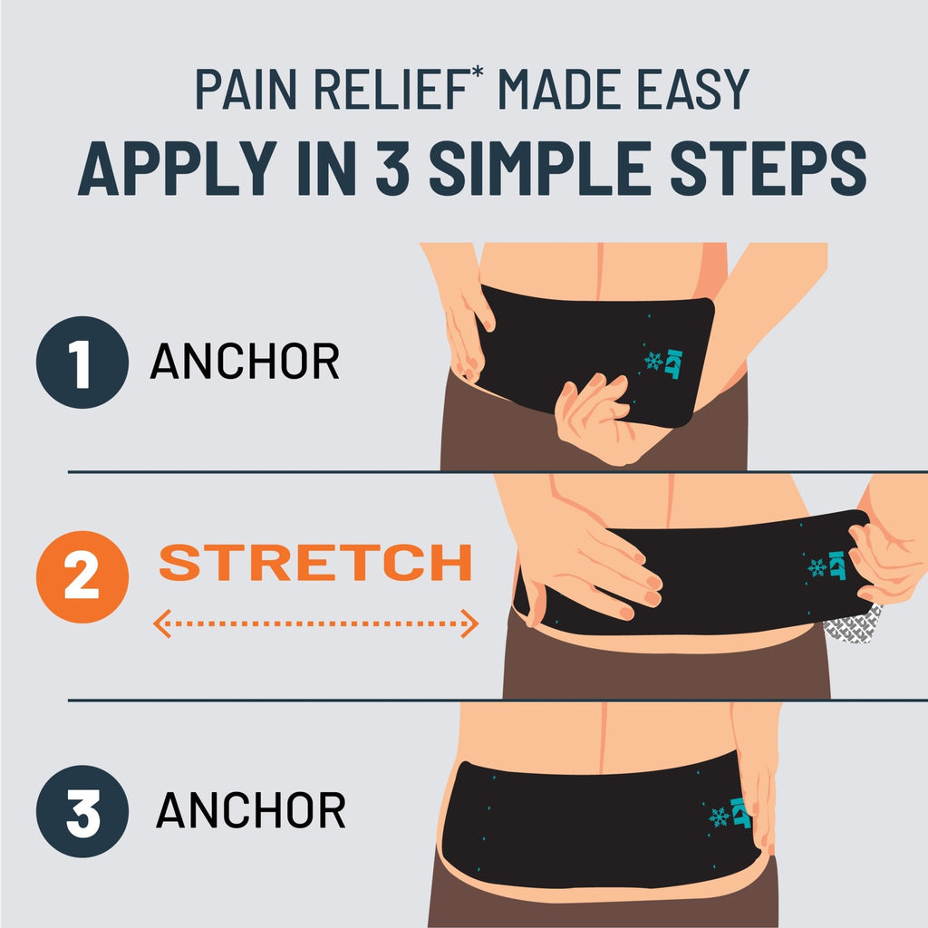 KT Tape, Back Pain Relief Patches, Extra Large 4"x10", Menthol Infused Kinesiology Tape, Cooling Pain Therapy, Everyday Long-Lasting Relief, 4 Count - TrustMedUSA