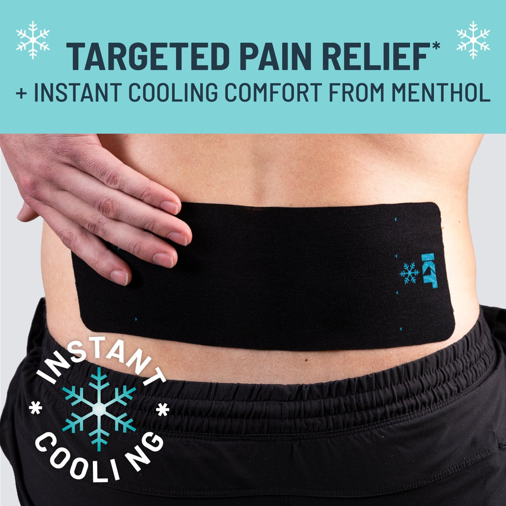 KT Tape, Back Pain Relief Patches, Extra Large 4"x10", Menthol Infused Kinesiology Tape, Cooling Pain Therapy, Everyday Long-Lasting Relief, 4 Count - TrustMedUSA