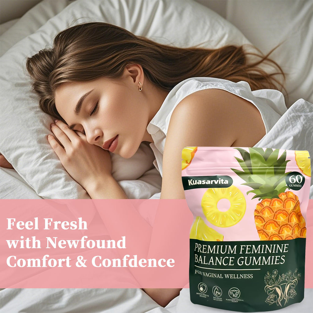 Kuasarvita Peeshlita Women’s Vaginal Probiotics Gummies – pH Balance Support + Feminine Wellness & Comfort, Pineapple Flavor, Natural Probiotic Blend – 60 Gummies - TrustMedUSA