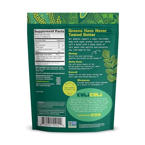 Kuli Kuli Super Energy Gummies - Energy Supplements with Moringa, Caffeine-Free Natural Energy Booster - 60 Non-GMO, Gluten-Free Moringa Gummies - TrustMedUSA