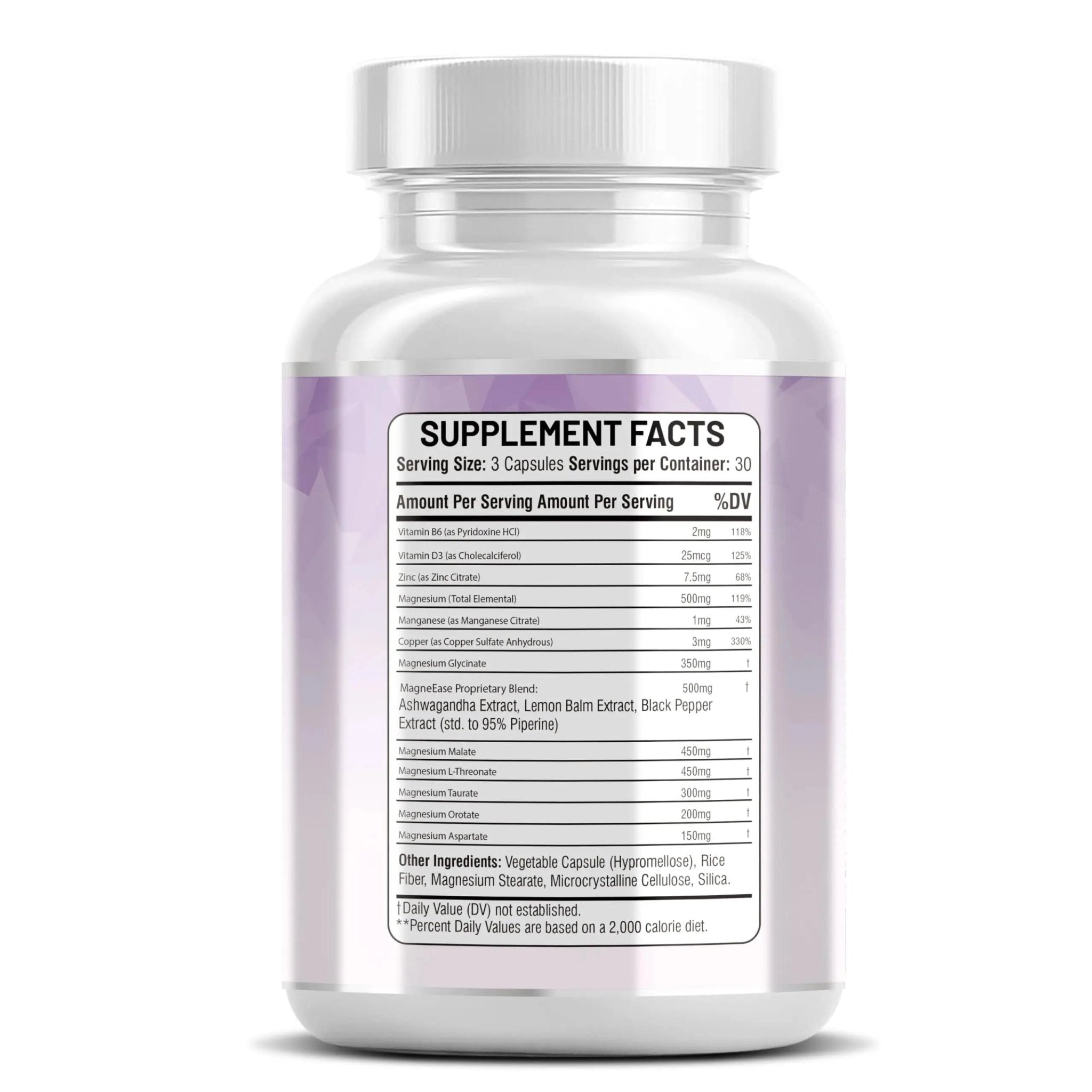Kun Shafi Magnesium Complex with Magnesium Glycinate Malate, L-Threonate, Taurate, Orotate, Zinc,Aspartate, Copper Manganese & Vitamin D3 B6 Complex - 1Pack - TrustMedUSA