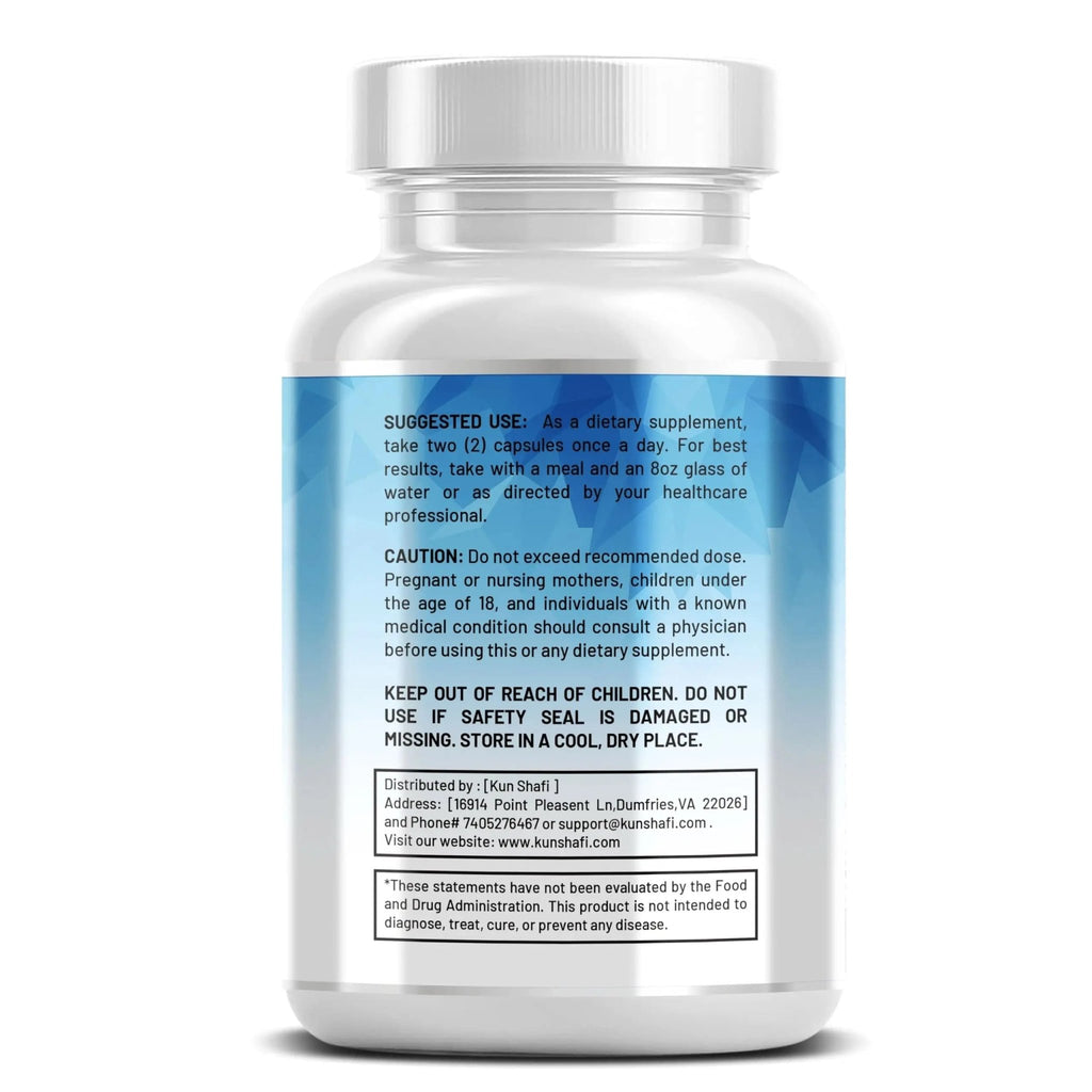 Kun Shafi Sea Moss Complex – with Black Seed Oil, Shilajit, Amla, Moringa, Turmeric, Ashwagandha & Burdock – Enriched with Vitamin C, D3, Chlorophyll, Manuka & Ginger – 60 Capsules - TrustMedUSA